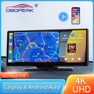 10.26 "Dash Cam กล้องถอยหลัง Wifi Carplay และ Android Auto 4K DVR นำทาง GPS เครื่องบันทึกวีดีโอ Dashboard Dual Len 24H Park AUX