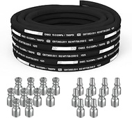 100 Ft 2-Wire 3/8 Inch Hydraulic Hose with 10 JIC 37° + 10 NPTF Fittings) - 6090 PSI, 4-Layer Steel 
