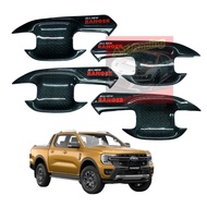 ถ้วยรองมือเปิดดำเงา/ดำด้าน โลโก้แดง ฟอร์ด เรนเจอร์ Ford Ranger ปี 2022 /4 ประตู / เบ้ามือจับ ดำเงา /