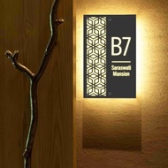 Nomor Rumah LED Akrilik  1 Layer Papan Nomor Rumah Menyala