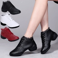 Women leather black dancing shoes dance boots shoes