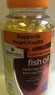 [USA]_Members Mark Enteric Triple Strength Fish Oil 1400mg Softgels 900mg Omega-3 DHA EPA (4 bottles