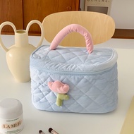 AmBag ✿ ใหม่!! กระเป๋าจัดระเบียบ กระเป๋าเครื่องสำอาง ผ้าลูกฟูก สีพาสเทลหวานละมุน มี 2ขนาดให้เลือก ✿