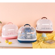Portable Baby Bottle Drying Rack Storage Box Anti-Dust with Detachable Tray Milk Bottle Drainer