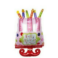 LILIN 6 candle birthday cake foil balloons