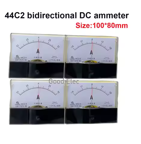 44C2 DC /75mv 50A -0 - 50A Ammeter 3A 5A 10A 20A 30A 50A 100A 200A 300A 500A Amperemeter Gauge Analo