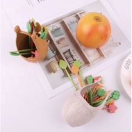 Fork Set of individual Cake fruit skewers