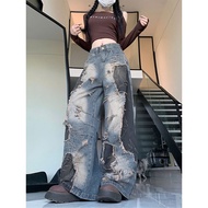 ELWYN wide-leg jeans, loose-fitting jeans with unique, sunny personality, street style 63350