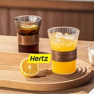 Hertz Cafe Japanese Style Water Glass Size 160-300 Ml. Stripe Shape Heat Resistant