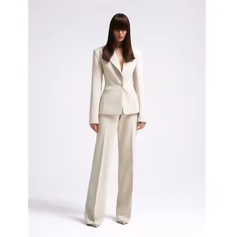 Suit for Women Elegant 2-Piece High Street Luxury Jacket Birthday/Evening 2 Pieces Party Long Coat +