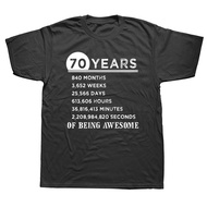 Vintage 70th Birthday Gift Retro T-Shirt 70 Years Old Of Being Awesome Anniversary T Shirt Cotton Gr