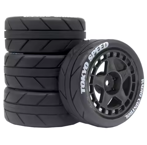 RC 65mm Rubber Tire Wheel Tyre 12mm Hex for Tamiya TT01 TT01E TT02 TT02B XV01 PTG-2 1/10 RC Racing C