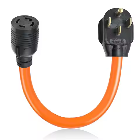 14-50P To L14-30R Generator Welder Adapter Plug Cord 1.5FT 50 Amp To 30 Amp 4 Prong Locking Generato