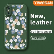 YIWESAN เคสสำหรับ IPhone X Xs Xr Xr IPhone Xs Max เคสโทรศัพท์หนังซิลิโคนนิ่มลายดอกไม้การ์ตูนน่ารักใหม่กรอบเลนส์แบบเต็มเคสป้องกันกล้องเคสฝาหลังอ่อนนุ่มกันกระแทก