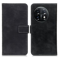 全城熱賣 - 適用於 OnePlus 11 5G 磁吸式新鱷魚紋手機皮套（黑色）