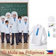 Halloween Buwan Ng Wika Scientist Physicist Einstein Costume for Kids Boy Girl Career Wig Cosplay