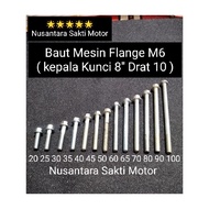 MESIN Cvt automatic bebek clutch tank engine bolt Flange m6 6 x 20 25 30 35 40 45 50 60 65 70 80 90 