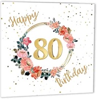Purple Fox 80th Birthday Card Card for 80th Birthday Eighty 47 x 147mm