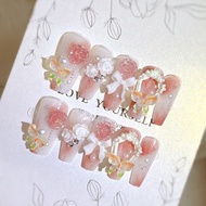 Finished Nails u33 Beautiful Nails Beautiful Wear Bow Nails Bridal Patch Nails Boxed Wholesale Gentl