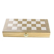 Folding Wooden Chess Set Deluxe Chess Checker Backgammon International Chess Set Traditional Board G