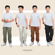 ALIBAXSTORE AWESOMEKIDS 12-16th Jogger Parachute Cargo Pants Dakota Active for Teenagers, Boys, Girl