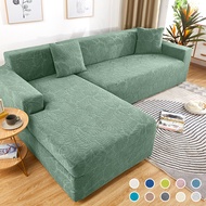 Blue Solid Modern Velvet Spex Sofa Cover Set For Living Room L Shape Sectional Sofa Slipcovers
