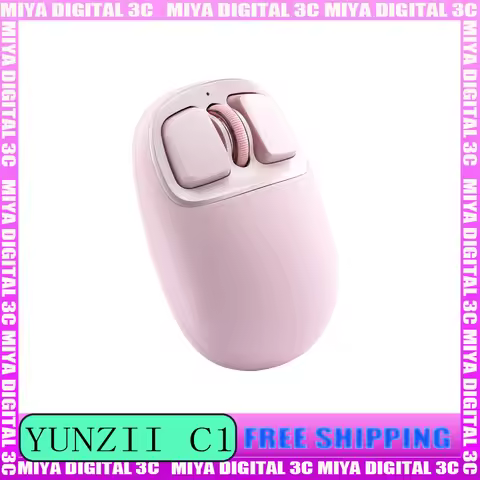 YUNZII C1 Wireless Mouse 6 Levels DPI Optical Tracking Silicone Customize Tri-Mode 2.4G/USB-C/ Bluet