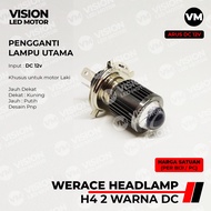 [WERACE] H4 LASER D2 H4 BA20D LED HEADLIGHT 2 COLORS WHITE YELLOW AC DC FOR MEN'S MOTORCYCLES CAR/BA