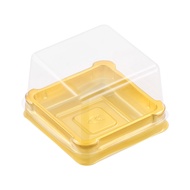 In Stock UPKOCH 50pcs Plastic Square Moon Cake Boxes Egg-Yolk Puff Container Golden Packing Box (Small)