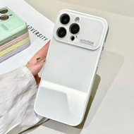 Women's Fashion Big Window Small Fresh Froster Bumper Glass Lens Film Case for Apple Ip IPhone 11 12