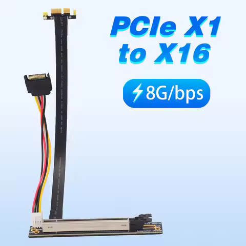 PCIe 1x to 16x Fold 90 Degree Riser Card Extension Cable Gen3.0 PCI-E x1 x16 GPU Cable for NVIDIA AM
