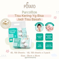 Purcotton Natural Cotton Tissue - Natural Cotton Facial Tissue Softmate Dry Tissue