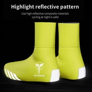 【APE】- Outdoor Cycling Shoe Cover Thickened Reflective Waterproof and Velvet Warm Hiking Mountain Bike Shoe