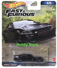 Hobby Store xe mô hình Hot Wheels Premium Fast and Furious Dodge Charger SRT Hellcat 2023 Đen