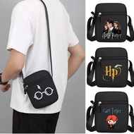 Harry Potter Youth Oxford cloth shoulder bag, casual crossbody bag, black sports small backpack with