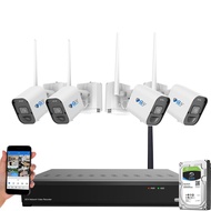 GW Security 8 Channel 8MP WiFi Security Camera System, 8ch Wireless NVR with 4 x 8MP WiFi Bullet Two