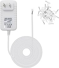 C Wire Adapter for Amazon Smart Thermostat, Fit for Honeywell Nest, Ring/Wyze Video Doorbell, 24V Transformer Power Supply Cord 26 FT, with Nail Clips