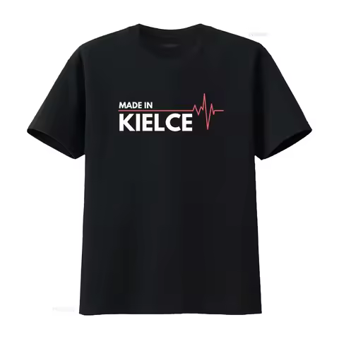Made In Kielce Place Of Birth Polih Poland Classic Fit T Shirt Unique Design with Heartbeat Line vin