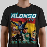 New Fernando Alonso 100 Podiums Limited Edition Formula One Racing Vintage 90 Bootleg Unisex T-Shirt