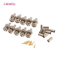 [Lohobby] 10-Pack Professional RG59 BNC Male Crimp-On Connector for CCTV Coaxial Cables