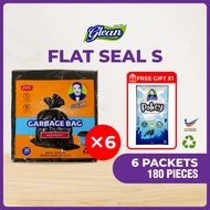 GLEAN [180PCS] Flat Seal S Garbage Plastic Bag / Rubbish Bag Thick Extra Strong Premium Quality / Sm