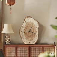Wall Clock Clock Clock Log Style High-End Feeling Niche Retro Pendulum Desktop Clock Desktop Medieva