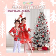 SG Seller Christmas Party Wear Costume Boys Girls Tropical Xmas Hawaii Aloha Wonderland Shirt Pants 