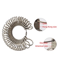Metal Ring Sizer Measuring Tool Steel Finger Rings Size Measurement Ring Gauge Measure for Wedding Jewelry Sizing Tool Four-way：uk/diameter/HK/US
