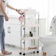 4-Tier Push Trolley Rack 4-Tier Kitchen Rack Push Kitchen Rack Multifunctional Push Rack 4-Tier Rack