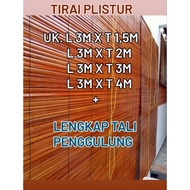 Plistur bamboo curtain size (3x3) (3x4) complete with rope roller hoist Ring langsir tingkap murah l