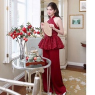 Peplum Lace Camisole Set & Silk Trousers – Luxurious & Charming - 1994 STORE