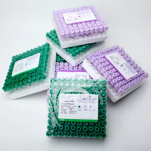 100pcs Sterile Micro Blood Collection Tube 0.5ml 1ml Lithium Sodium Heparin EDTAK3 for Human Animal