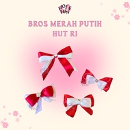 MERAH Red and white ribbon brooch | 17th anniversary | August 17th ribbon | 80th Anniversary Souveni