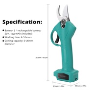 21V Cordless Electric Pruner Pruning Shear Efficient Fruit Tree Bonsai Pruning Branches Cutter Lands